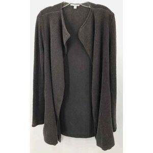 James Perse Standard ANTHROPOLOGIE BLACK texture Long Open Cardigan Sweater 4 XL
